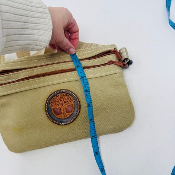 Tanners Creek Canvas Tan Zipper Pouch Crossbody Bag Neutral Casual - Picture 7 of 8